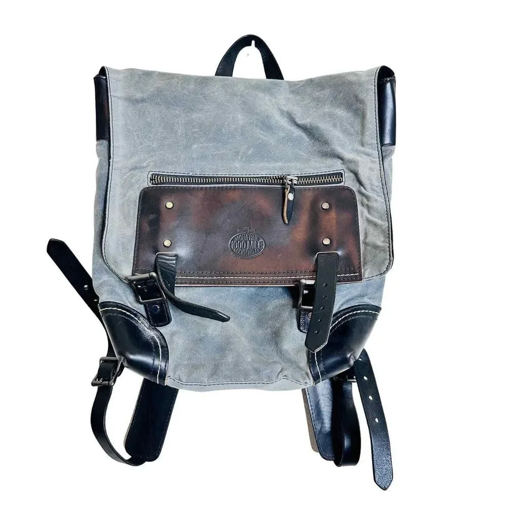 RARE Wolverine 1000 Mile Explorer Backpack Horween Leather Canvas Rugged Travel